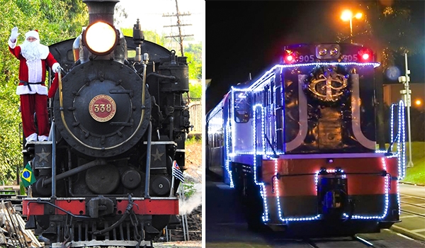 Trem Trenzinho Natalino Maria Fumaça Com Musica E Led D Luxo