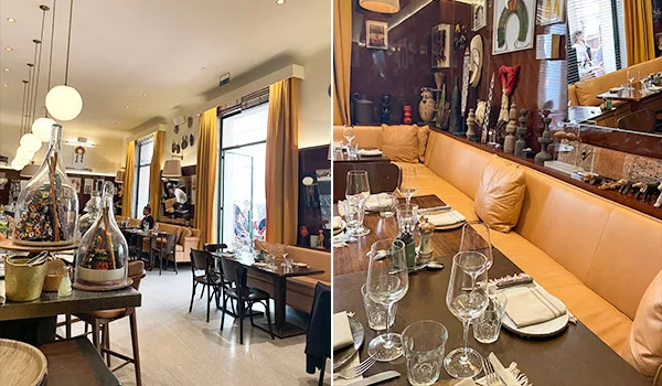 2 fotos que mostram o ambiente de restaurantes de um dos Hotéis de luxo em São Paulo.