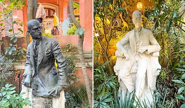 Estátuas no Complexo Matarazzo em meio a jardins.