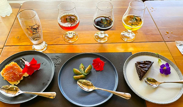 Experiência gastronômica com pratos gourmet e degustação de cervejas artesanais em um ambiente aconchegante e elegante.